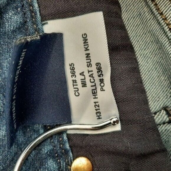 FIDELITY | Mila Two-tone Hellcat Sun King Distressed Mid-rise Jeans Sz 27 - Picture 14 of 14